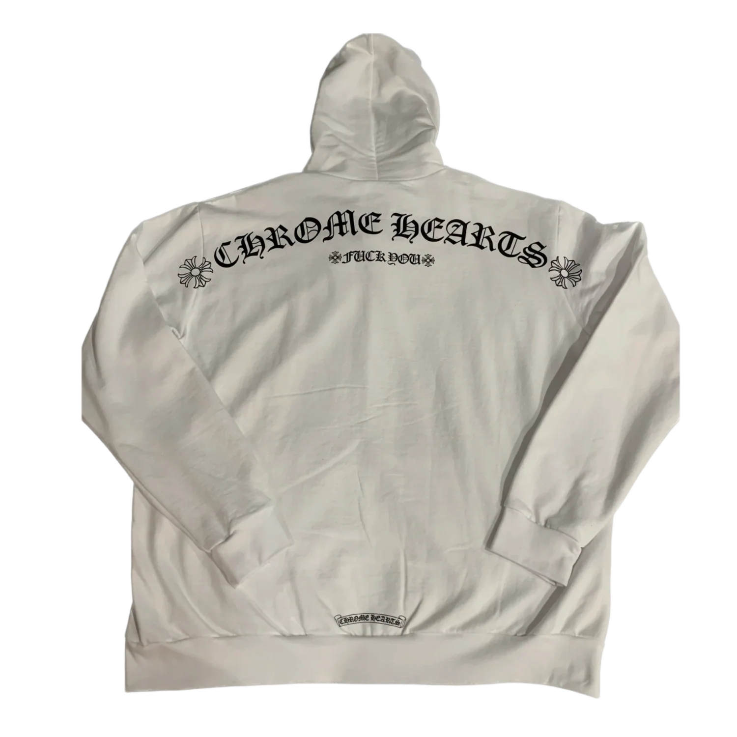 Chrome Hearts 'Fuck You' T Bar Zip Up White Hoodie - Image 2