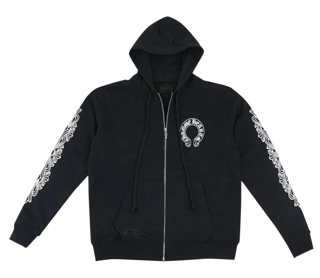 Chrome Hearts Horseshoe Logo Thermal Zip Up Hoodie