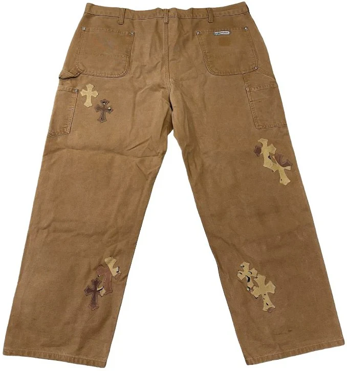 Chrome Hearts Matty Boy 'Sex Records' Camo Patches Tan Pants - Image 2
