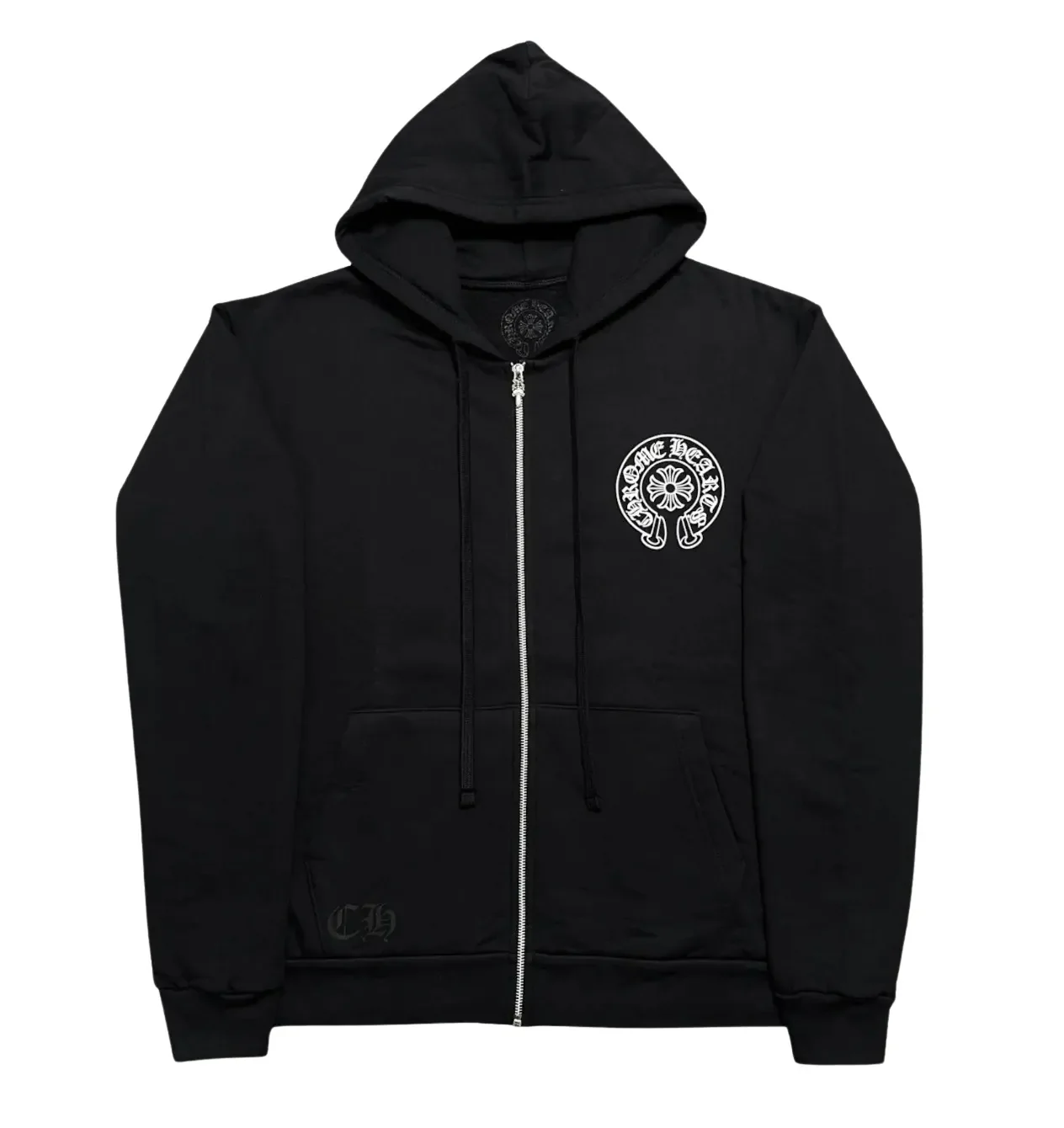 Chrome Hearts 'Miami Exclusive' Horseshoe Black Zip-Up Hoodie