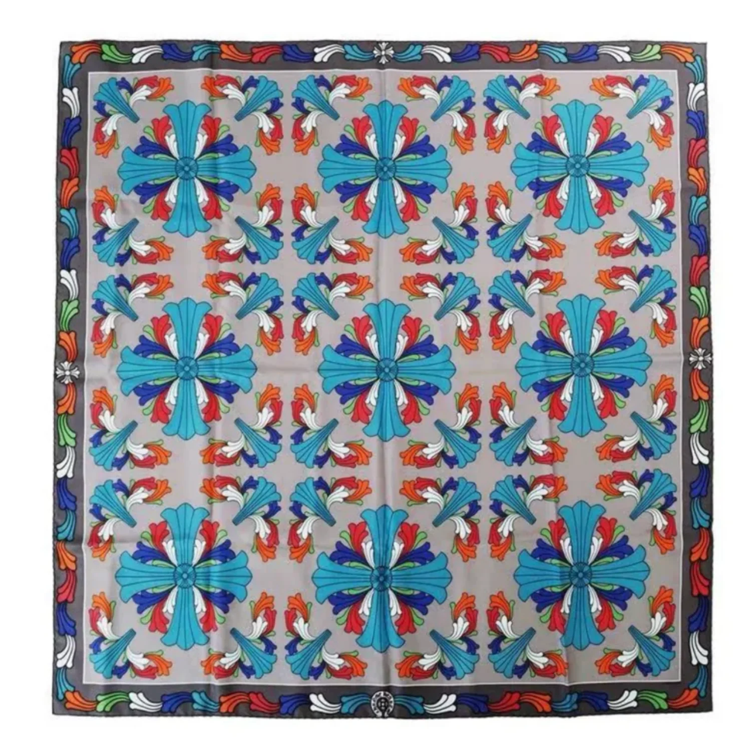 Chrome Hearts 'Multicolor' Grey Silk Scarf