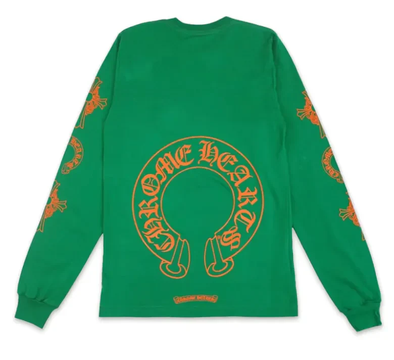 Chrome Hearts 'Orange Horse Shoe' Longsleeve Tee - Image 2