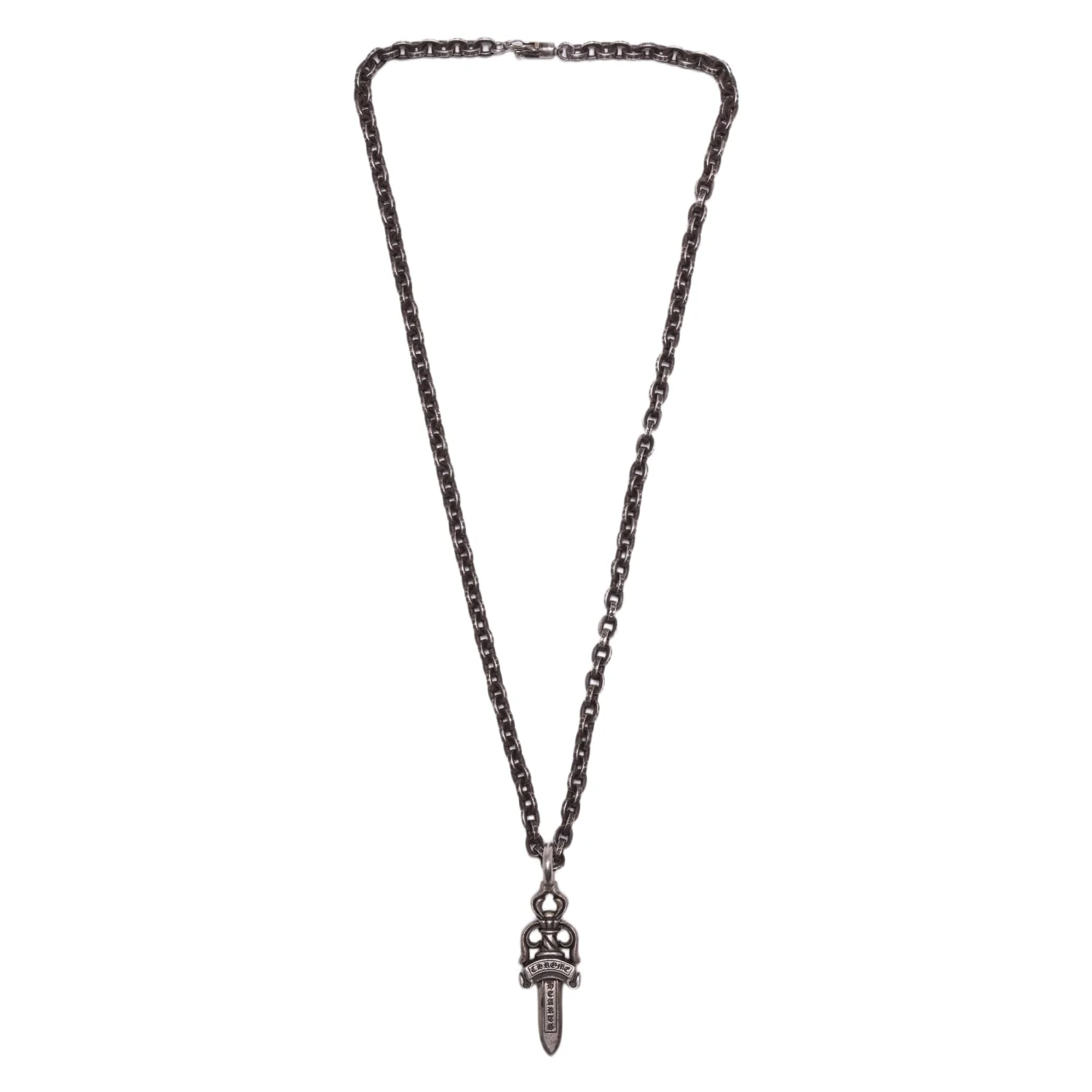 Chrome Hearts 'Paper Chain Dagger Pendant' Necklace - Image 2