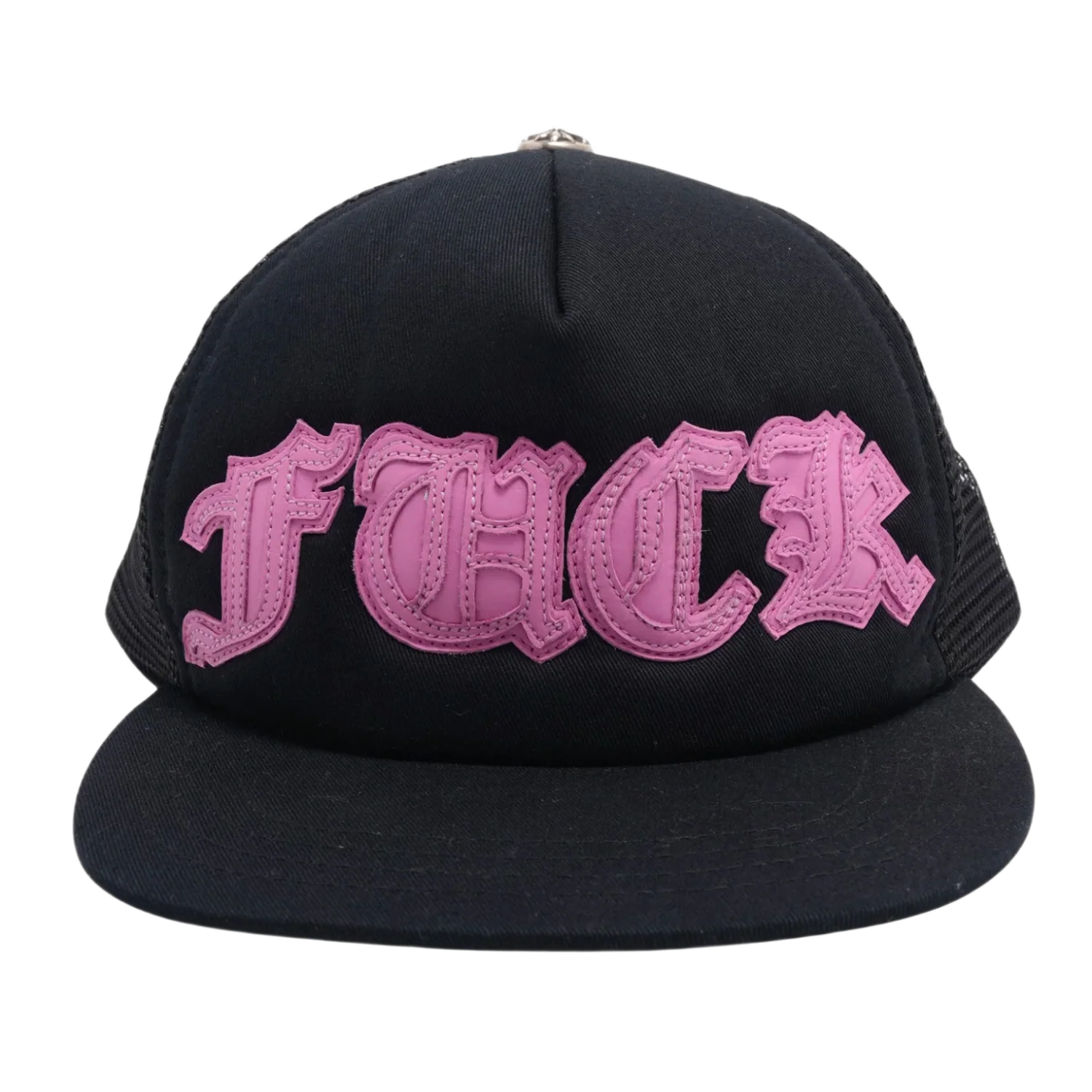 Chrome Hearts 'Pink Fuck Patch' Black Trucker Hat