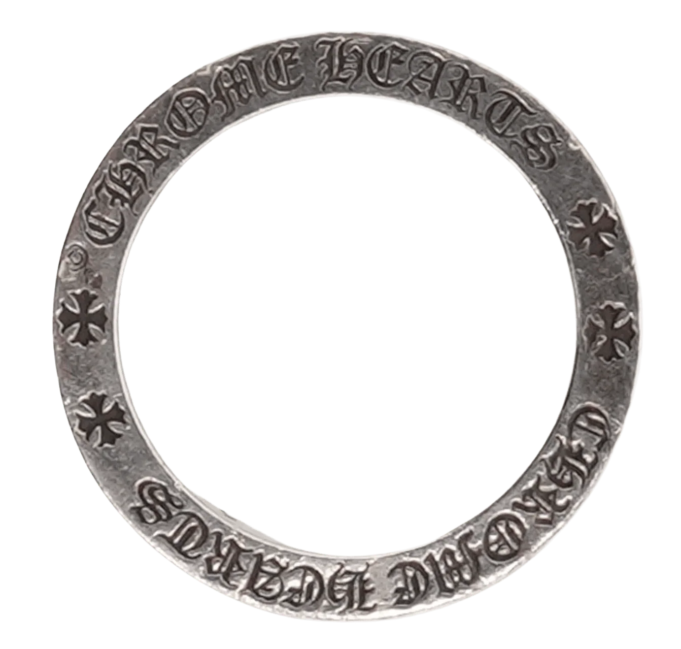 Chrome Hearts 'Plus Cross' Eternity Silver Ring - Image 2