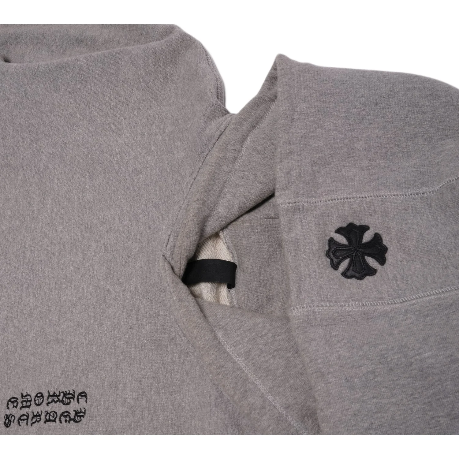 Chrome Hearts 'Plus Cross' Patch Grey Hoodie - Image 3