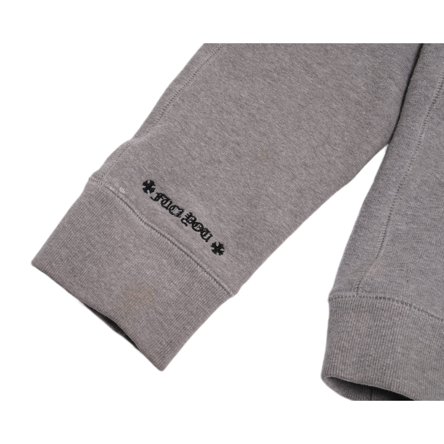 Chrome Hearts 'Plus Cross' Patch Grey Hoodie - Image 4