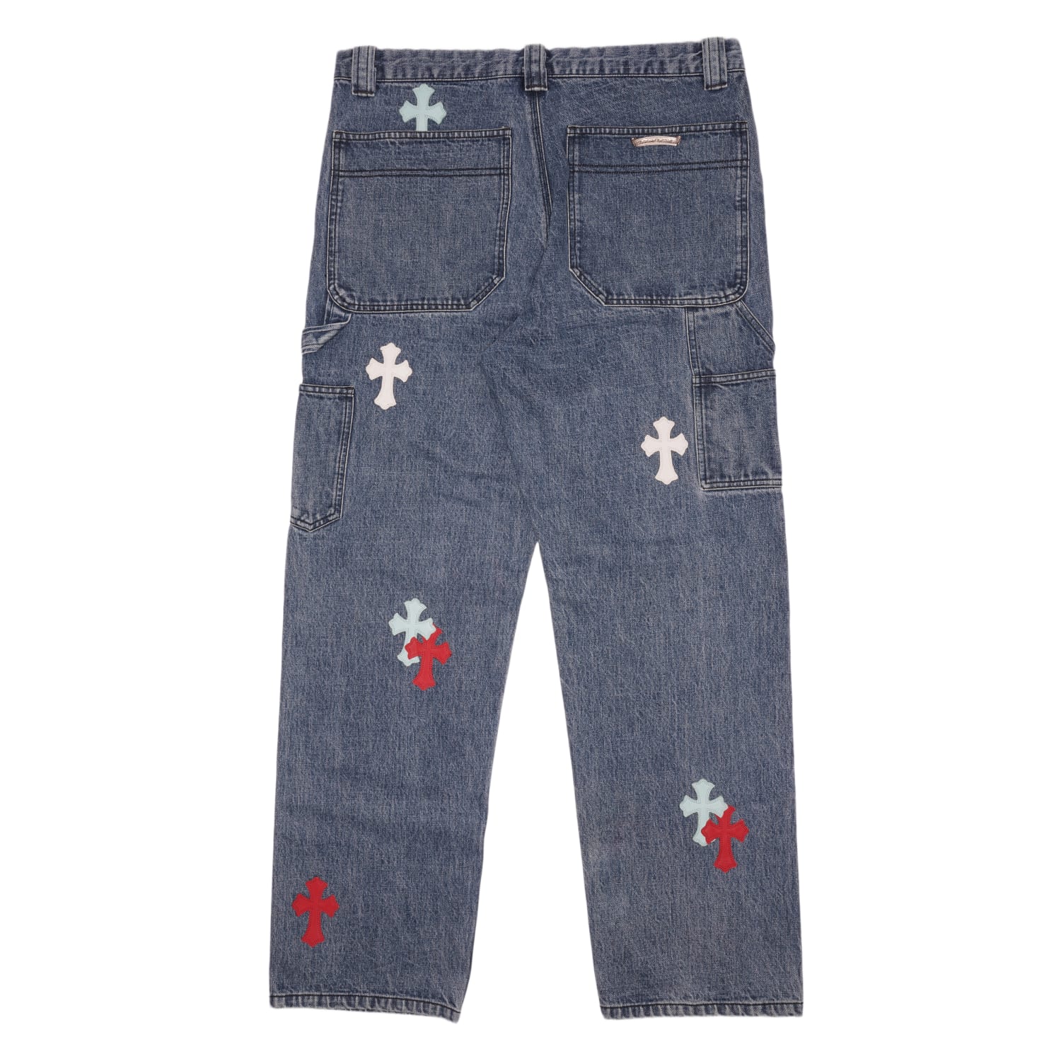 Chrome Hearts Red/White/Blue '18 Patch' Carpenter Jean - Image 2