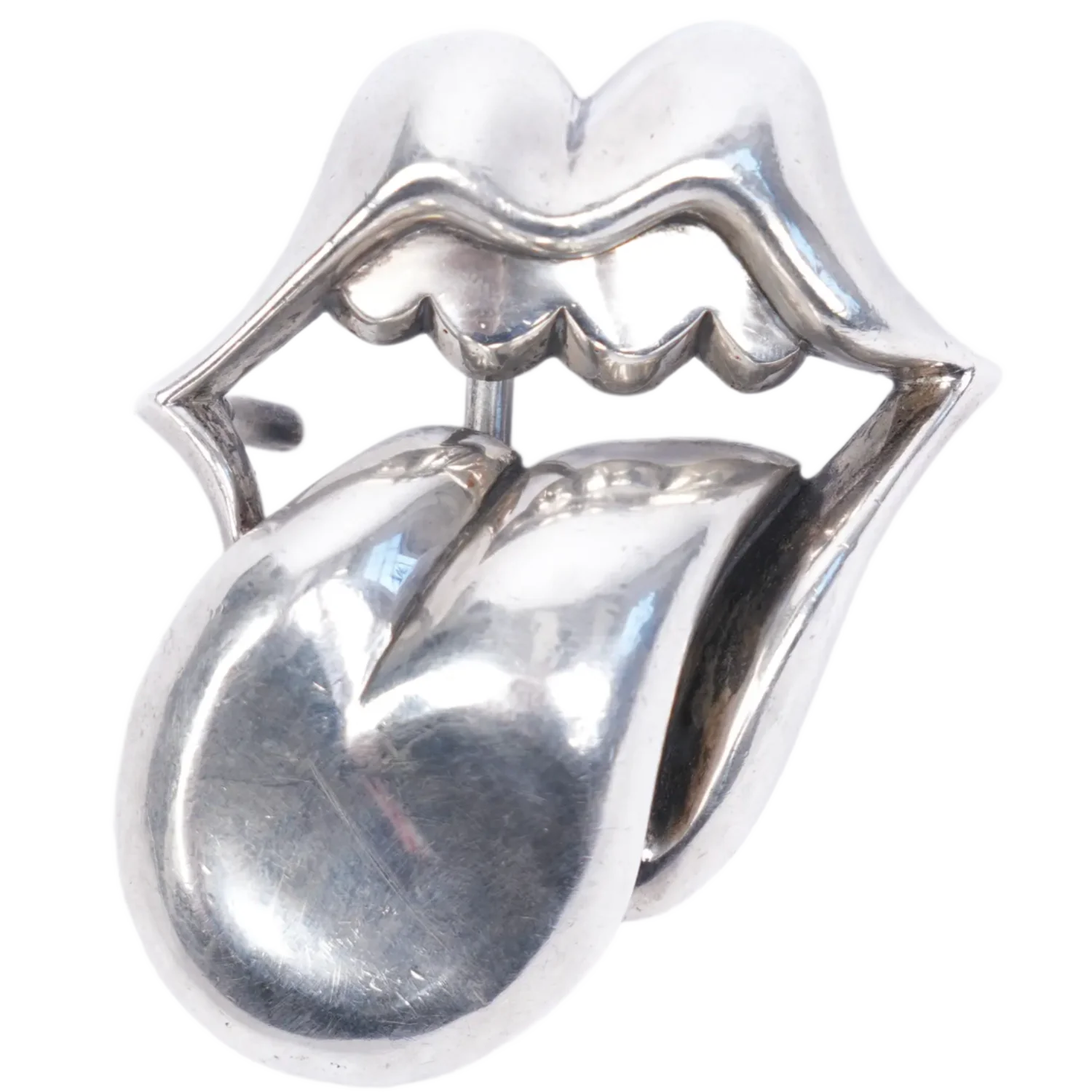 Chrome Hearts 'Rolling Stones Lips' Silver Buckle