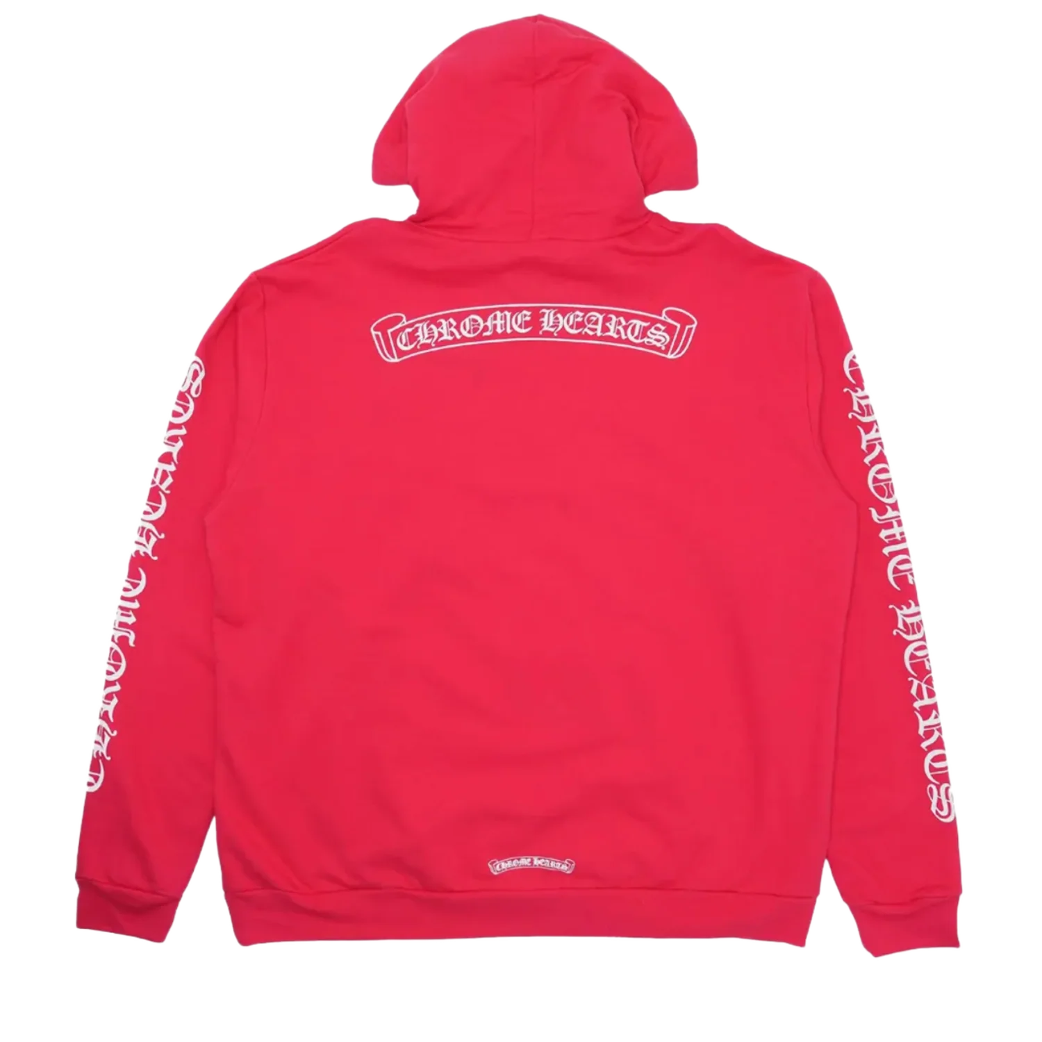 Chrome Hearts 'Scroll Logo' Red/White Pullover Hoodie - Image 2