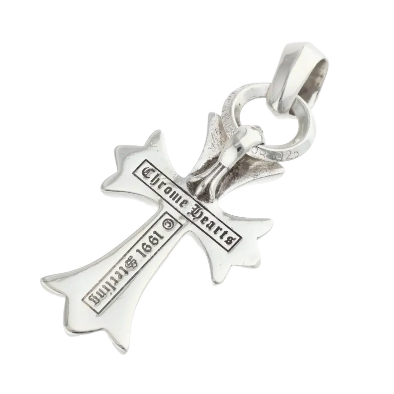 Chrome Hearts 'Silver CH' Cross Bale Pendant - Image 2