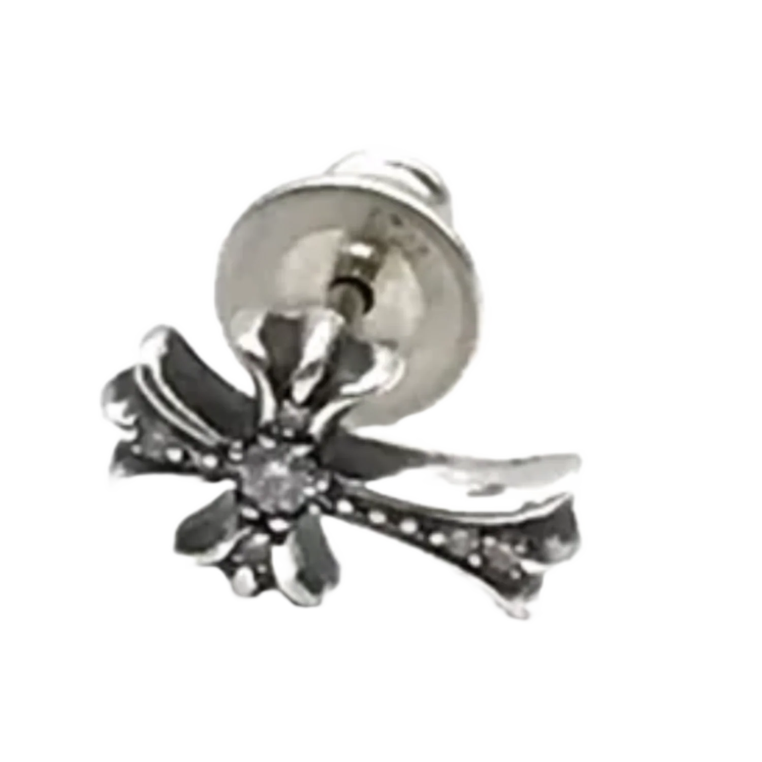 Chrome Hearts 'Silver Diamond' Cross Earrings Set - Image 2
