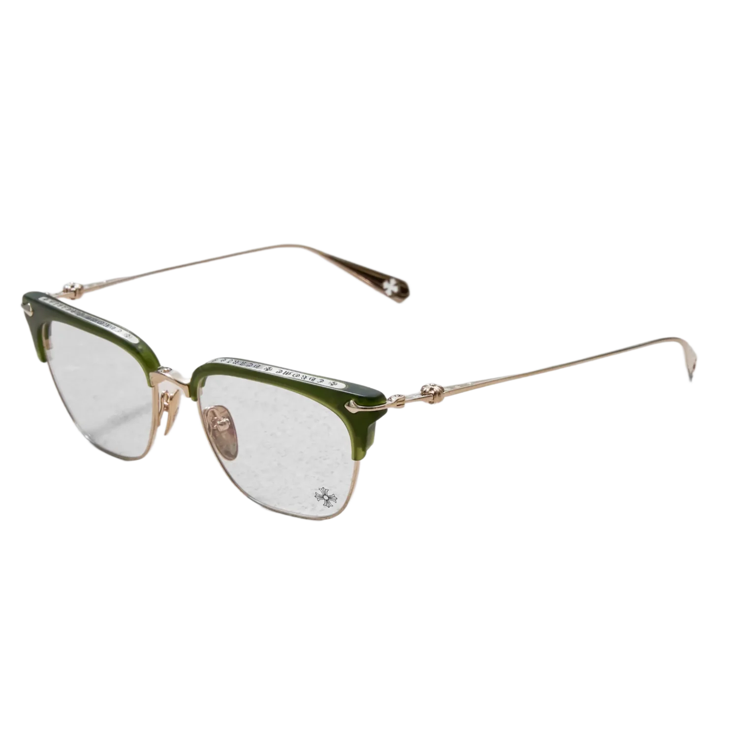 Chrome Hearts 'Sluntradiction' Green/Gold Glasses - Image 2