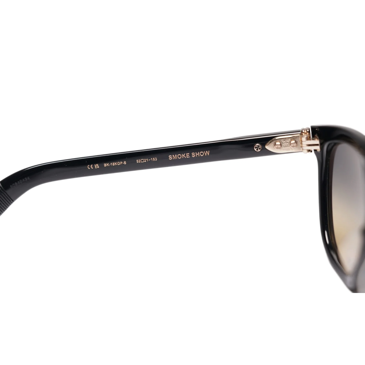 Chrome Hearts 'Smoke Show' Diamond Black/Gold Sunglasses - Image 4
