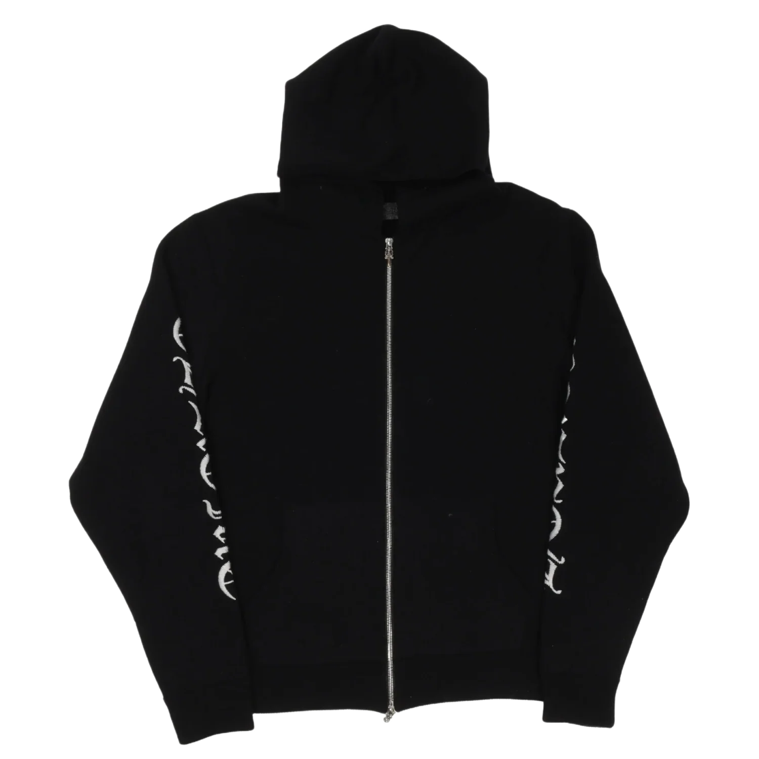 Chrome Hearts 'Spellout Sleeve' Black Cashmere Zip-Up