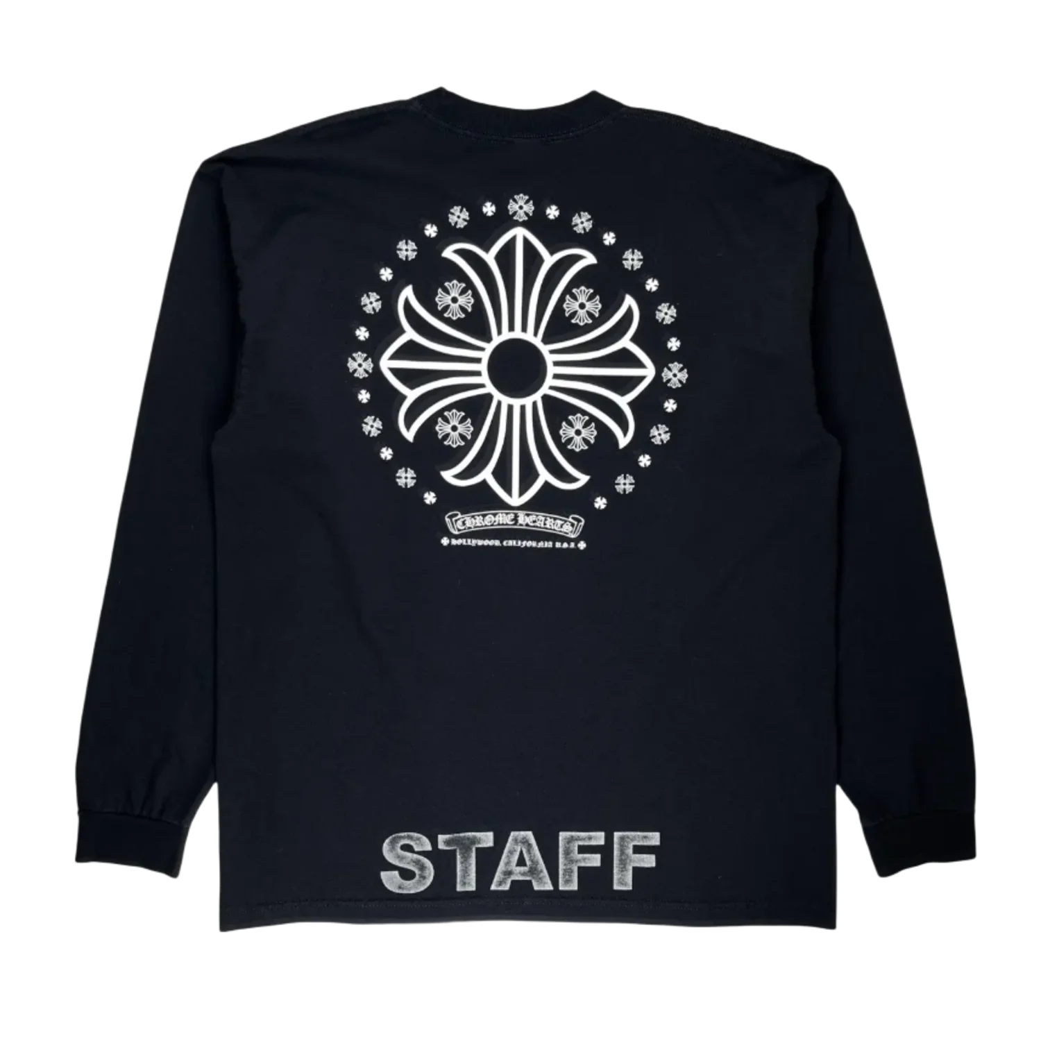 Chrome Hearts 'Staff White Cross' Black Longsleeve - Image 2