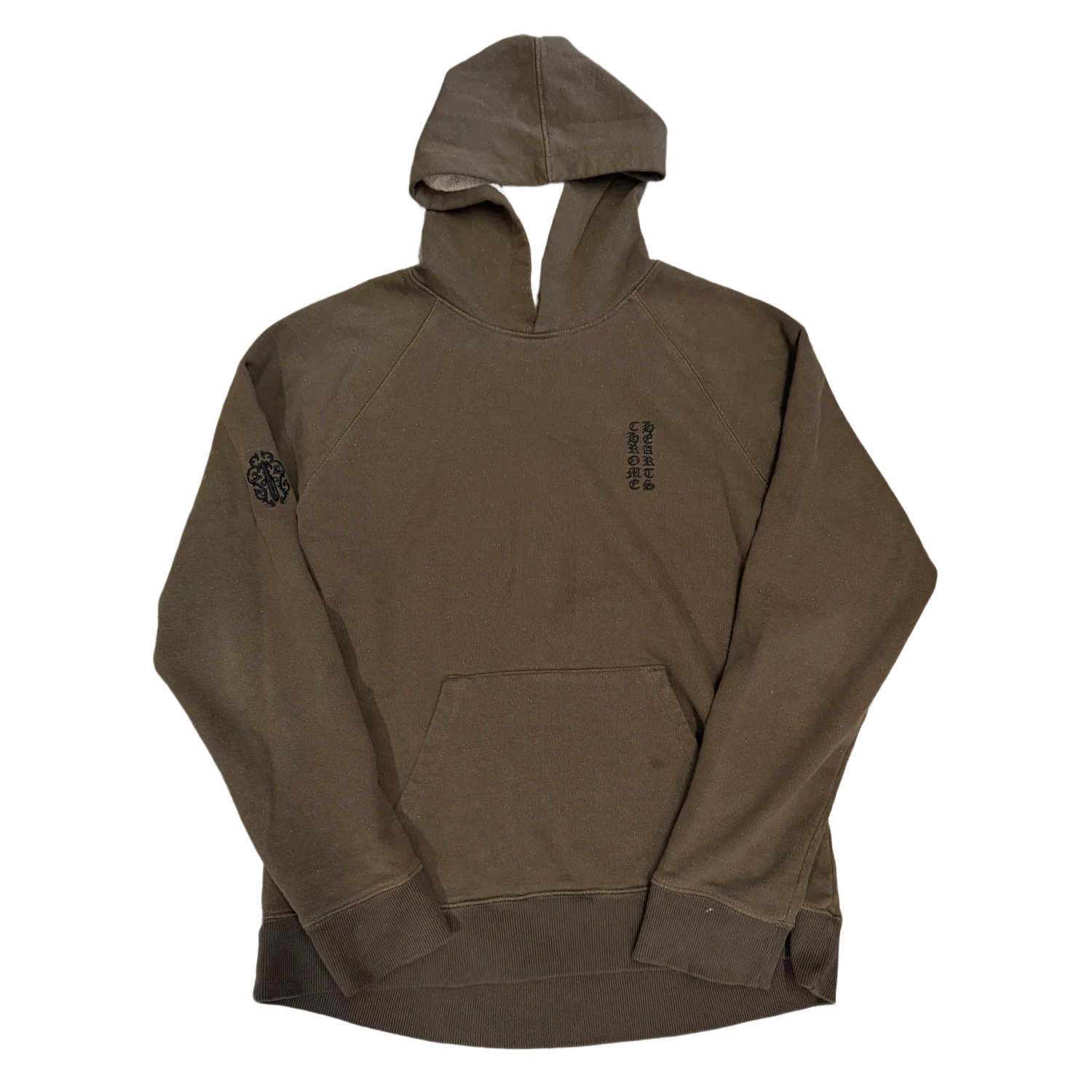Chrome Hearts 'Vertical Logo' Olive Hoodie