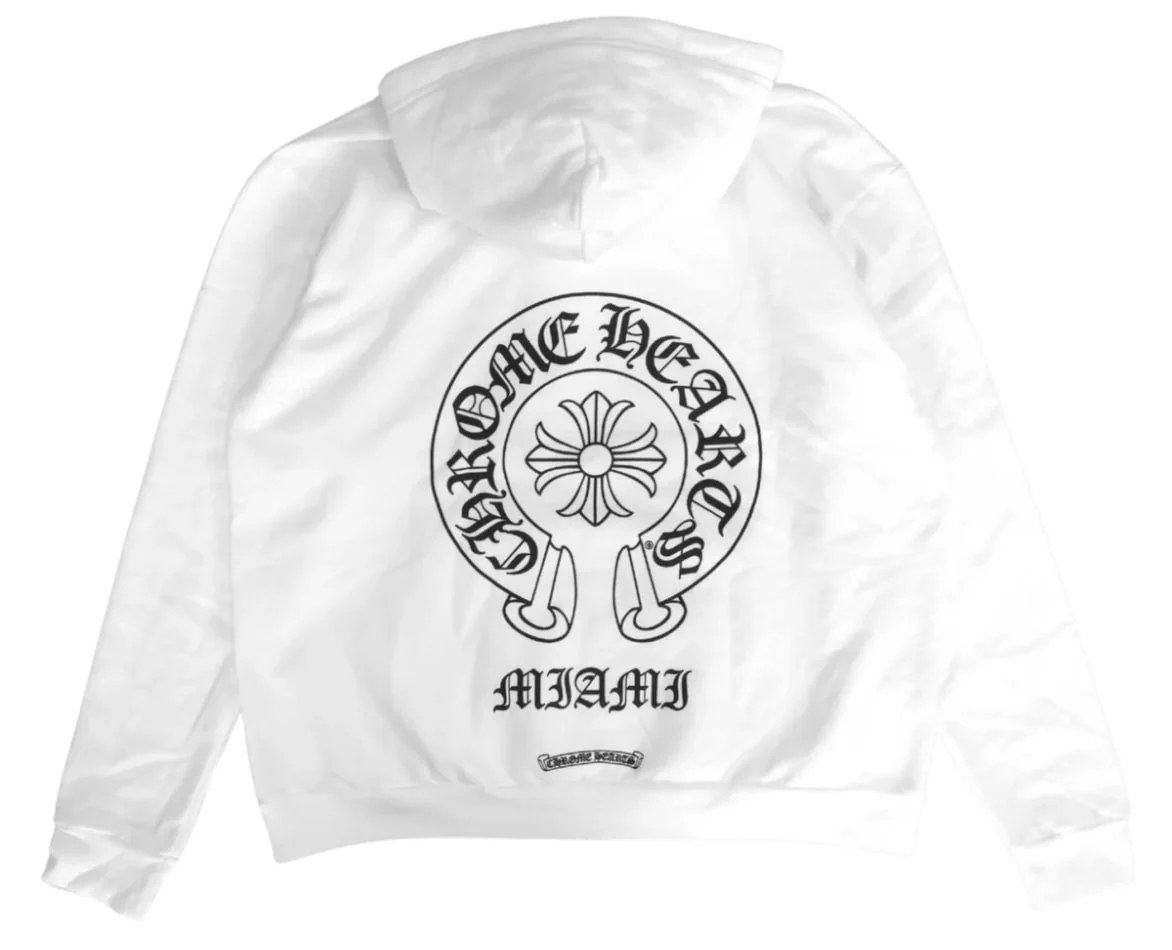 Chrome Hearts 'White' Miami Exclusive Horseshoe Logo Hoodie - Image 2