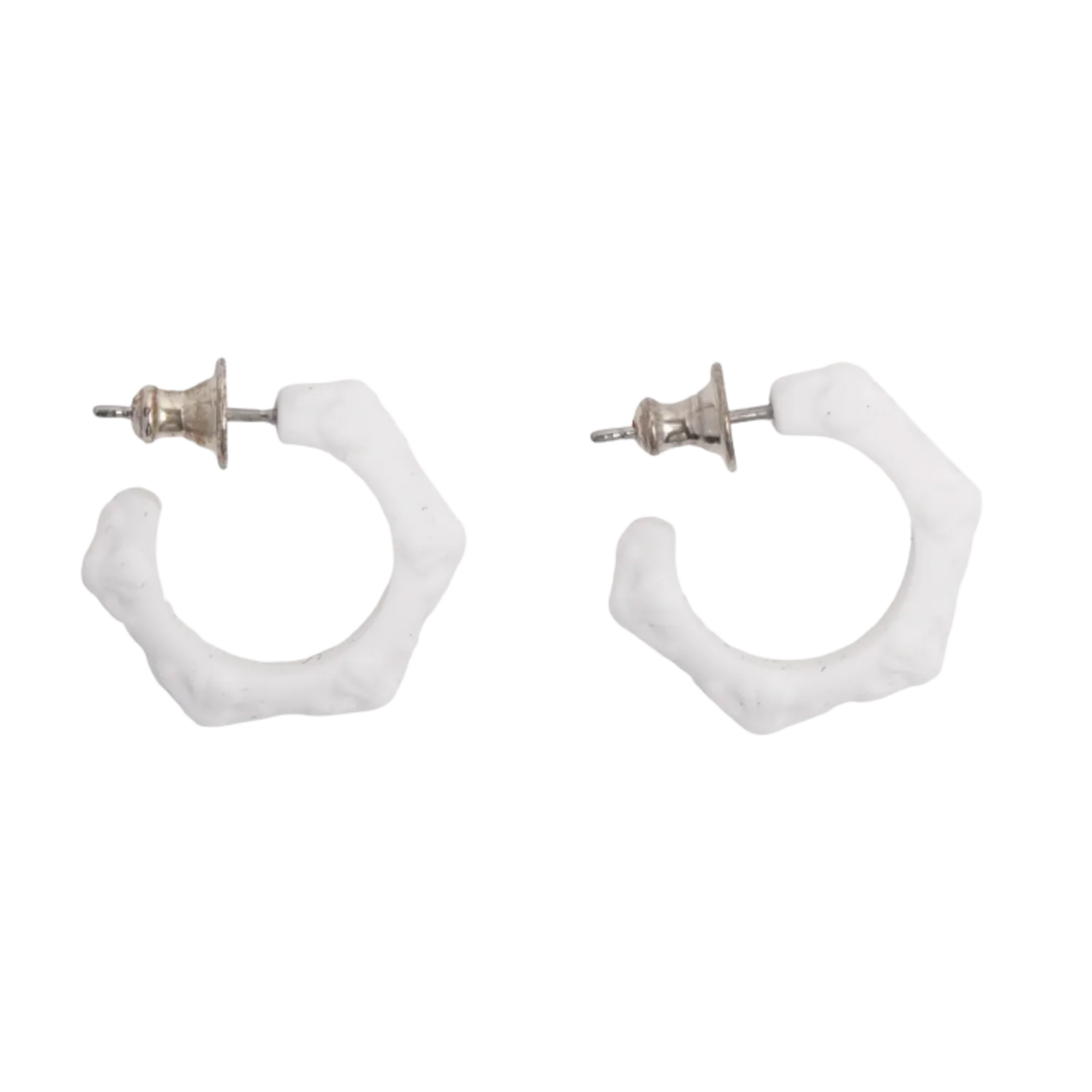 Chrome Hearts 'White Silicone' Hoop Earrings 2 Pair