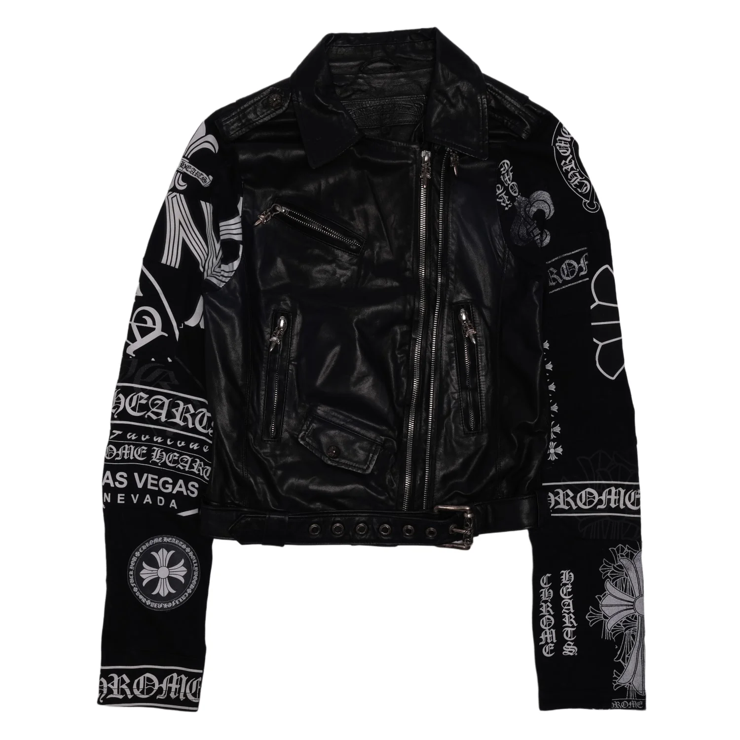 Chrome Hearts Women's 'Las Vegas Exclusive' Leather Black Biker Jacket