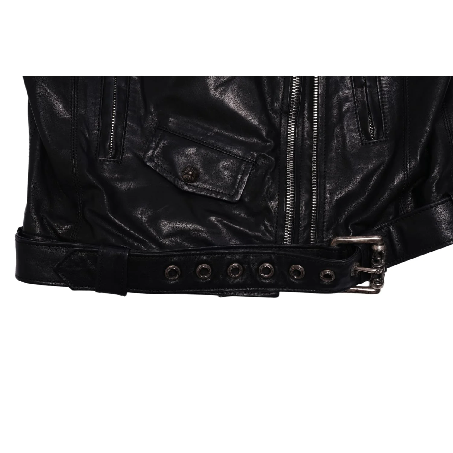 Chrome Hearts Women's 'Las Vegas Exclusive' Leather Black Biker Jacket - Image 7