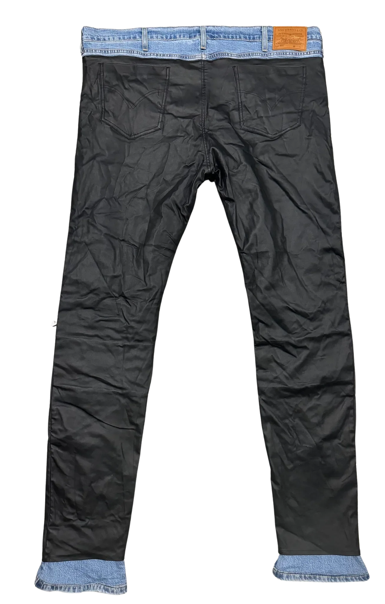 Custom 'Black' Layered Leather Jeans - Image 2