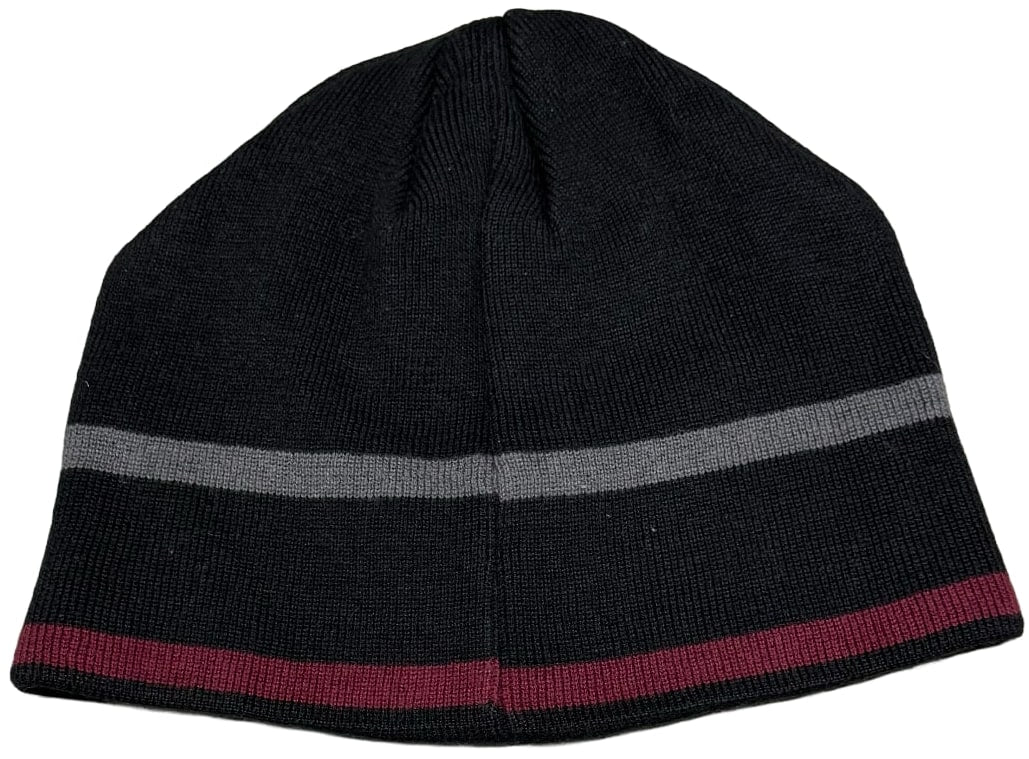 Harley Davidson 'Black/Burgundy' Striped Beanie - Image 2