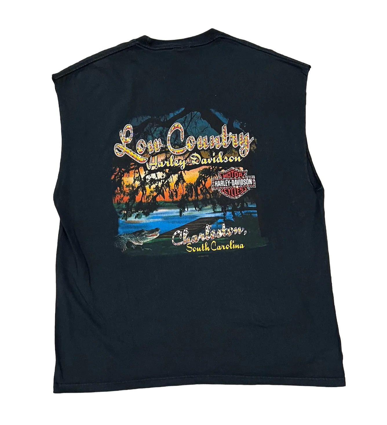 Harley Davidson 'Low Country' Rhinestone Vintage Cutoff - Image 2