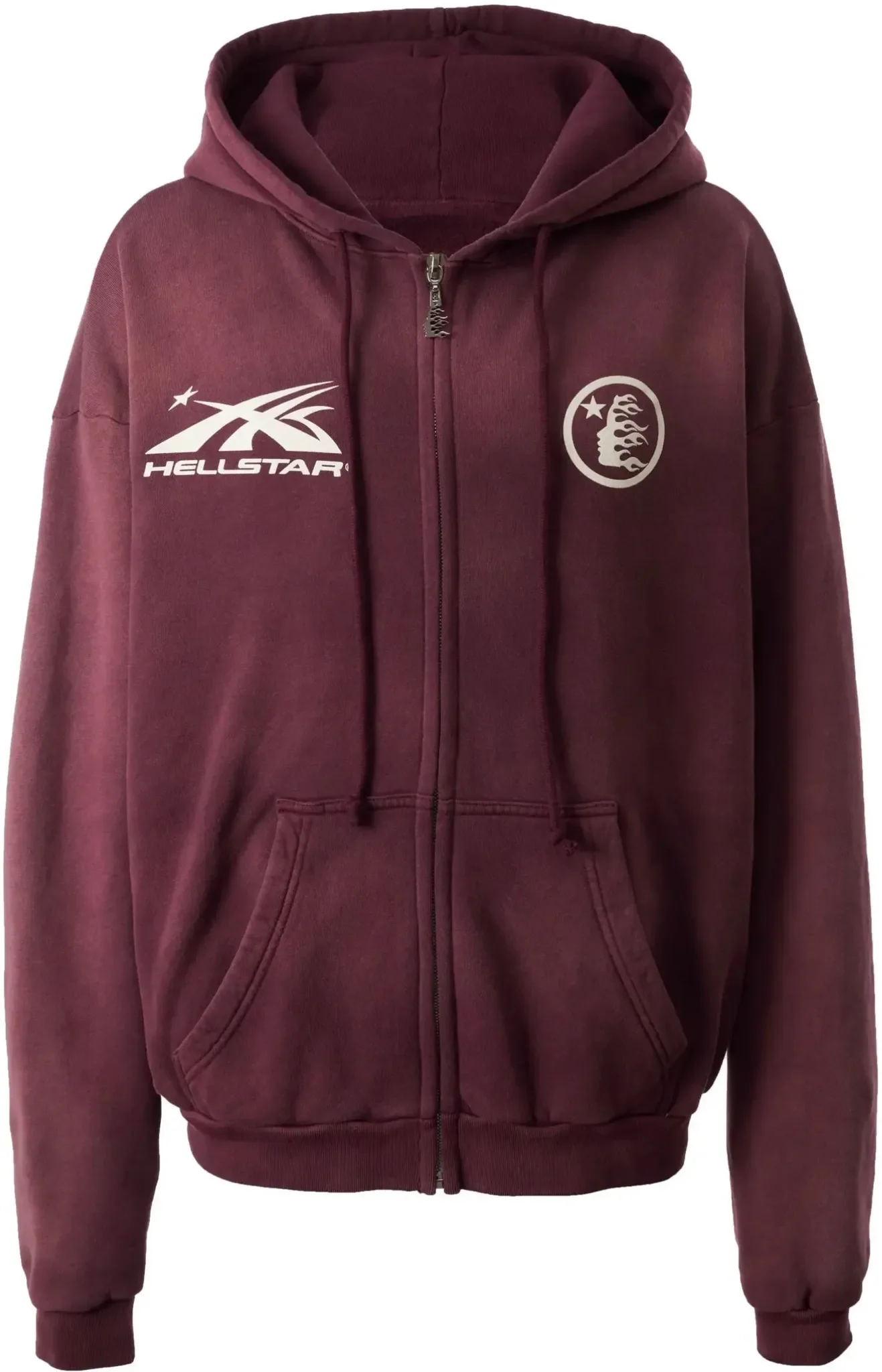 Hellstar Sports 'Burgundy' Zip-Up Hoodie