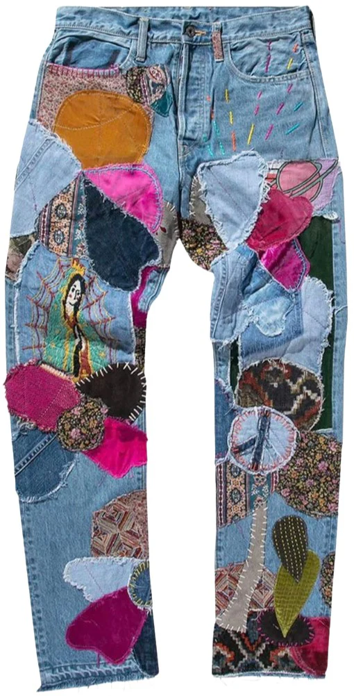 Kapital '14OZ Crazy El Paso 5P Monkey Cisco' Patch Jeans
