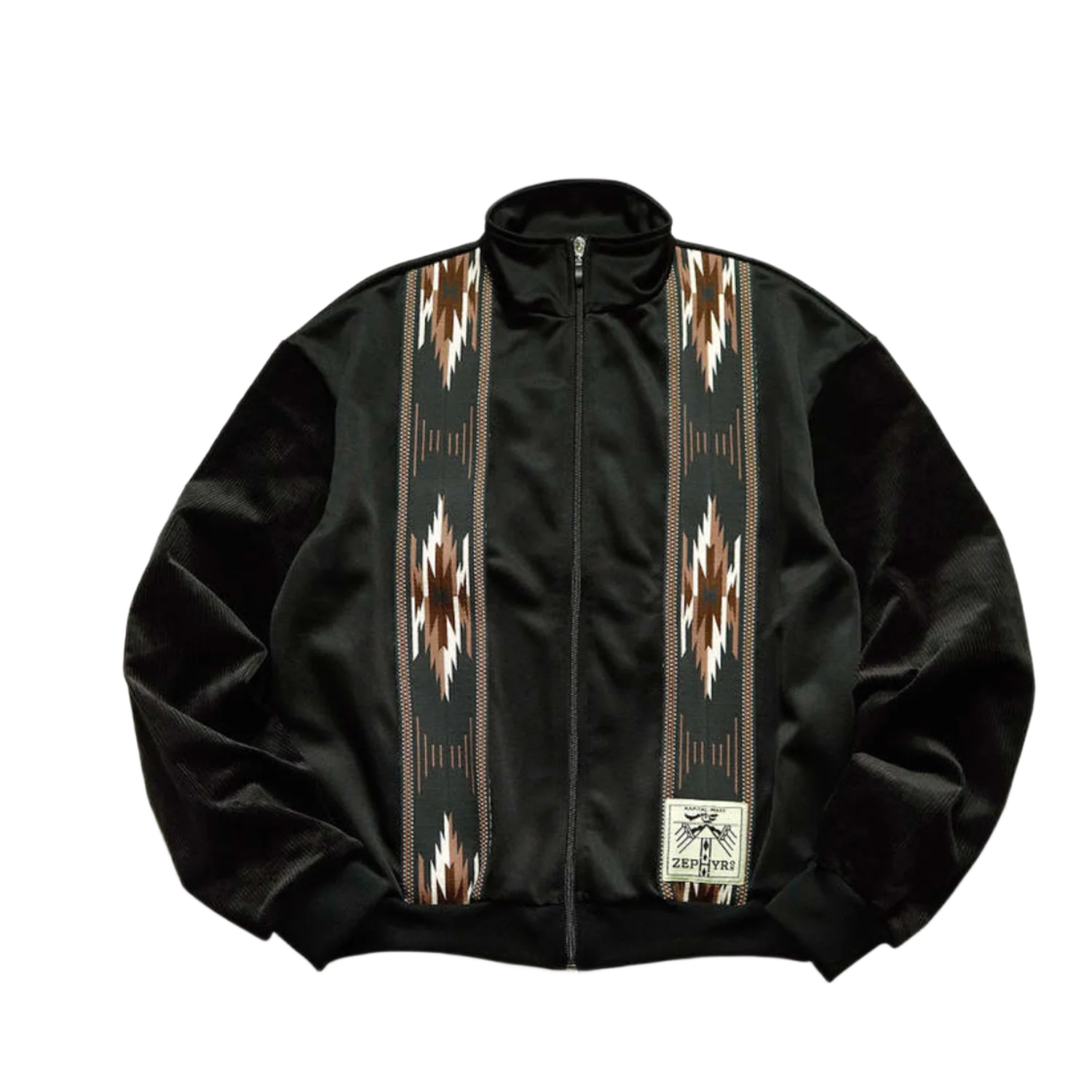 Kapital 'Jersey Kochi Zephyr' Black Zip Up Track Jacket