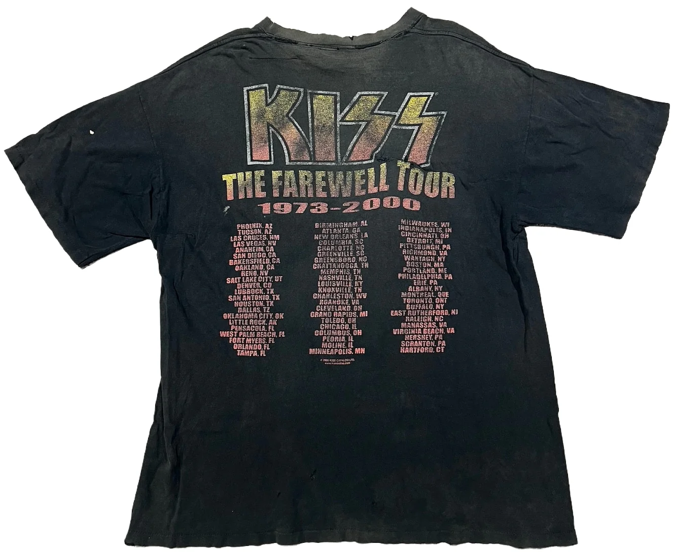 Kiss 'Farewell Tour' Washed Black Vintage Tee - Image 2