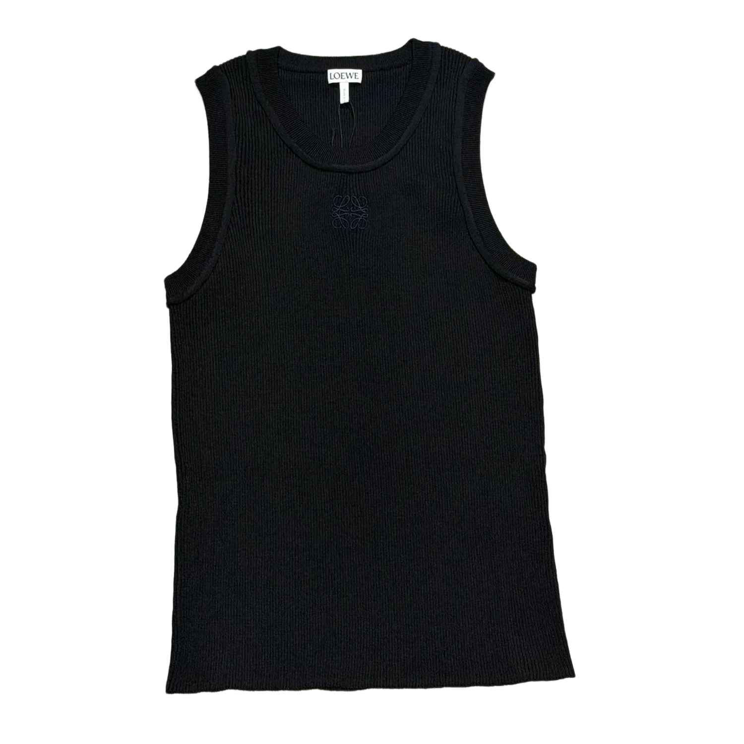 Loewe Women's 'Black Anagram Embroidered' Ribbed Tank Top