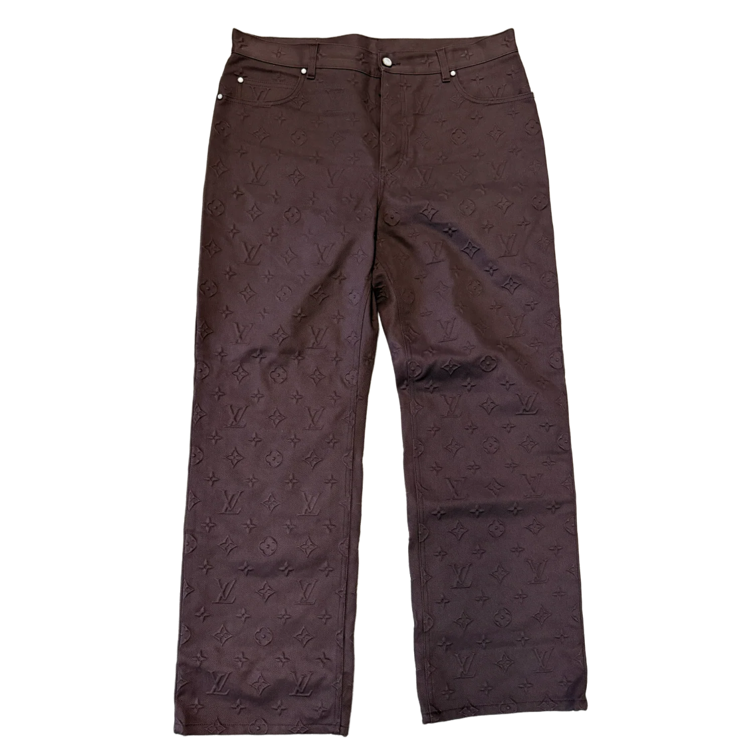 Louis Vuitton 'All Over Logo' Brown Jeans