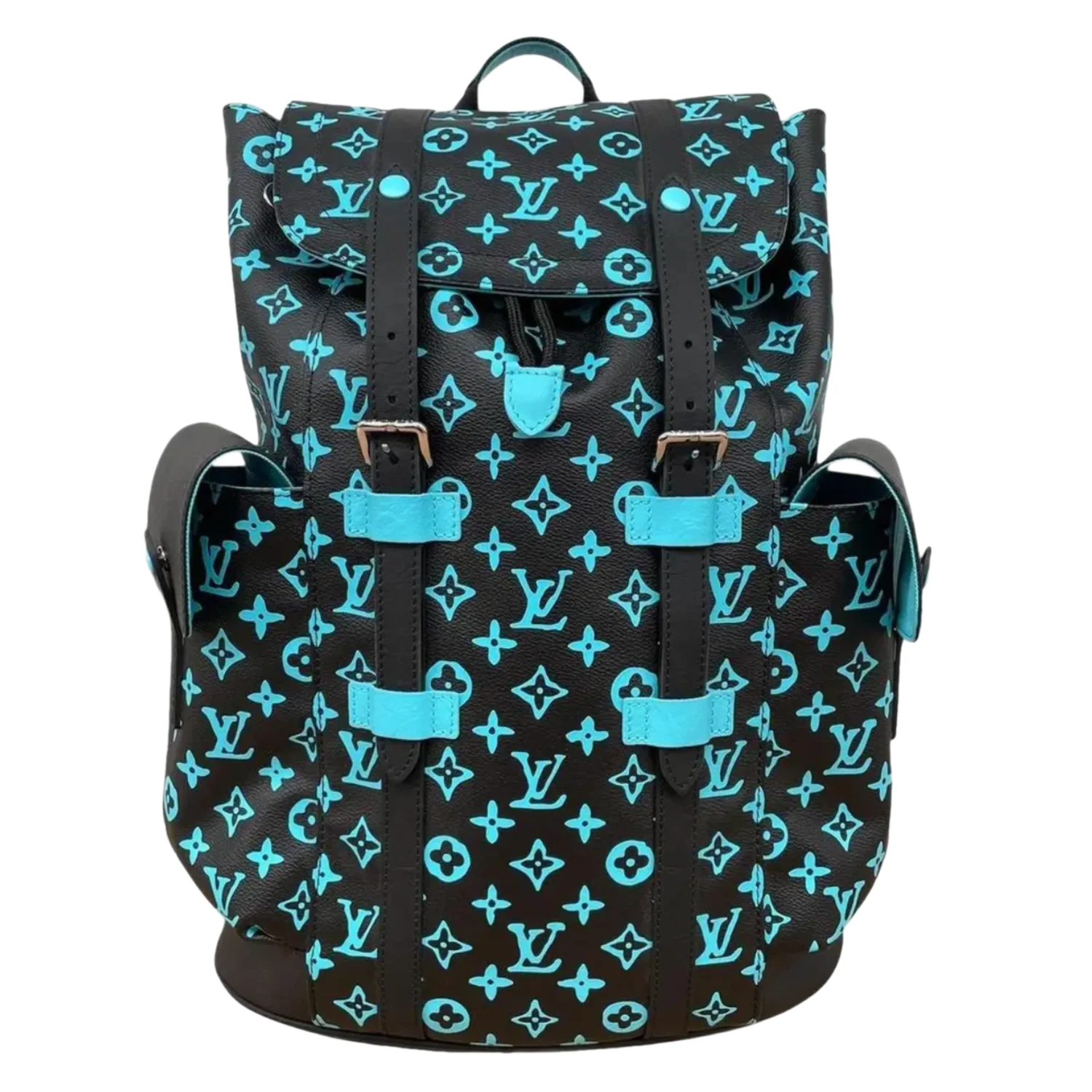 Louis Vuitton 'Black/Light Blue' Monogram Christopher Backpack