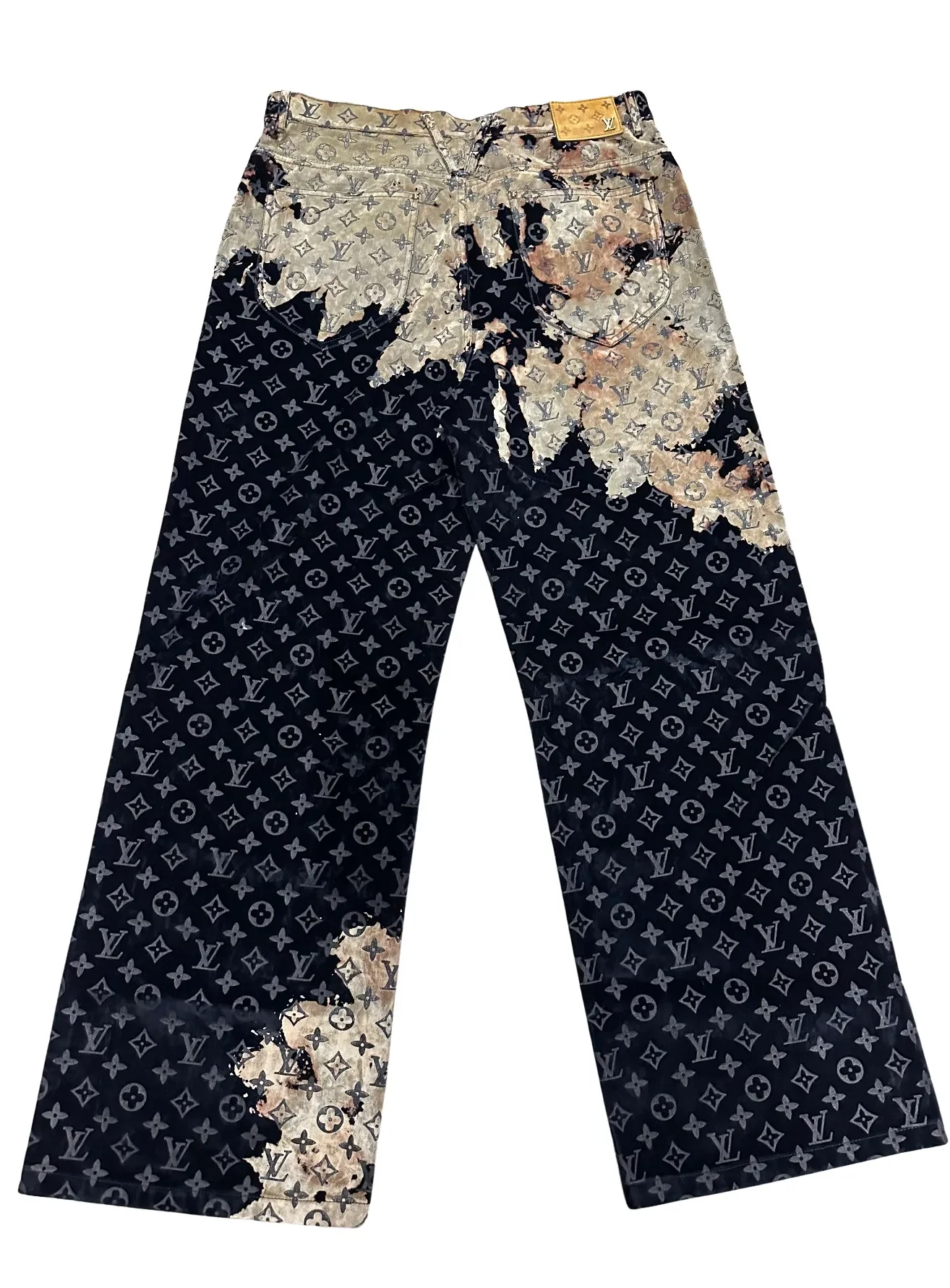 Louis Vuitton 'Bleach Effect' Monogram Denim Pants - Image 2