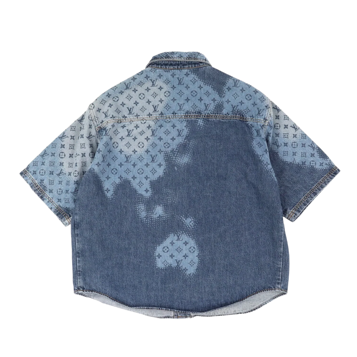 Louis Vuitton 'Blue Map Monogram' Denim Button Up Shirt - Image 2