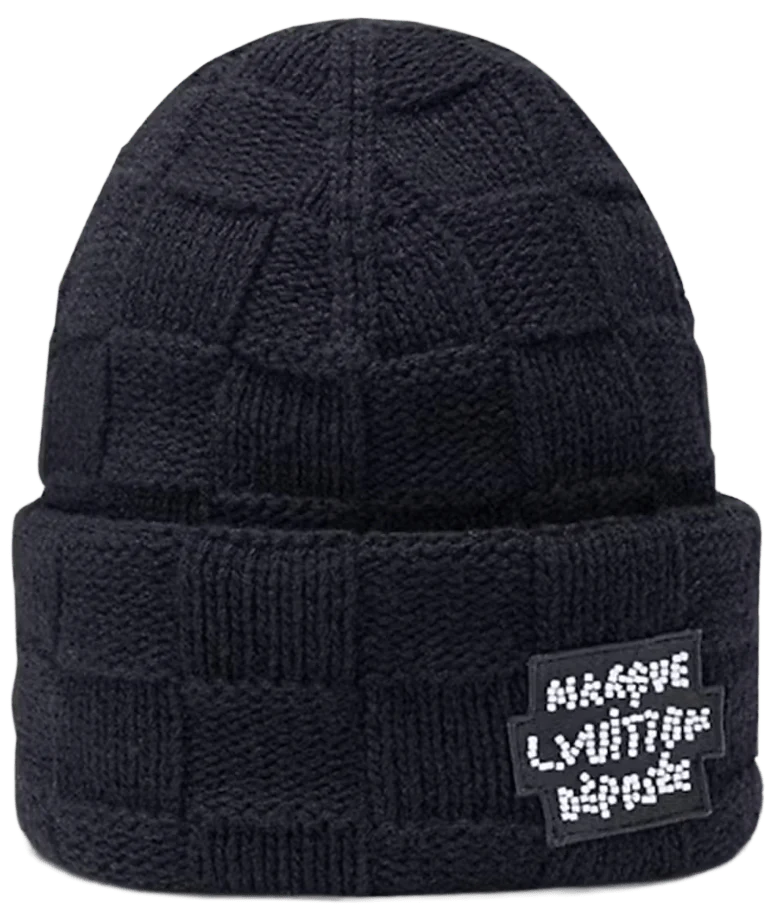 Louis Vuitton 'Damier Pearls' Black Beanie