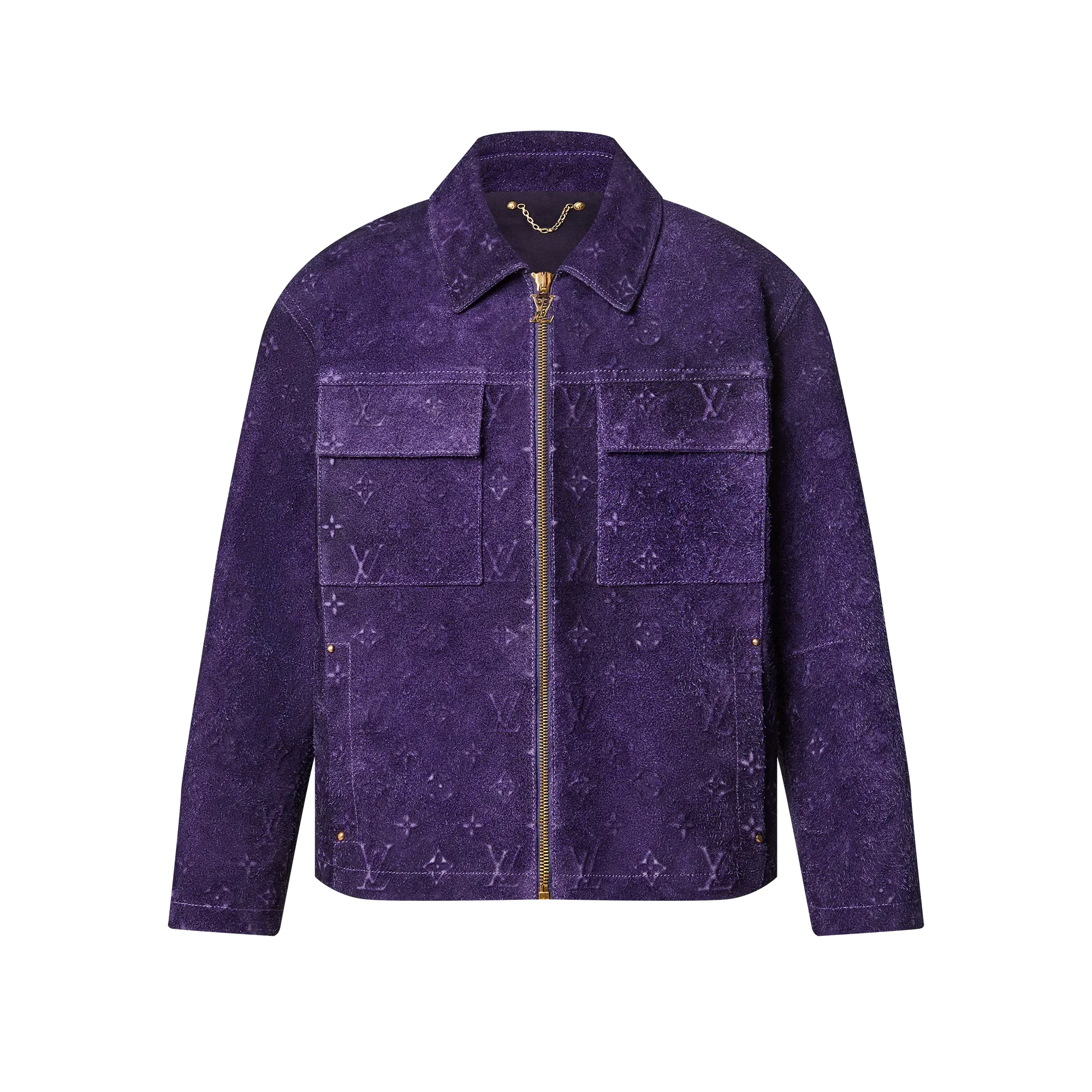 Louis Vuitton 'Purple Suede' Embossed Workwear Jacket