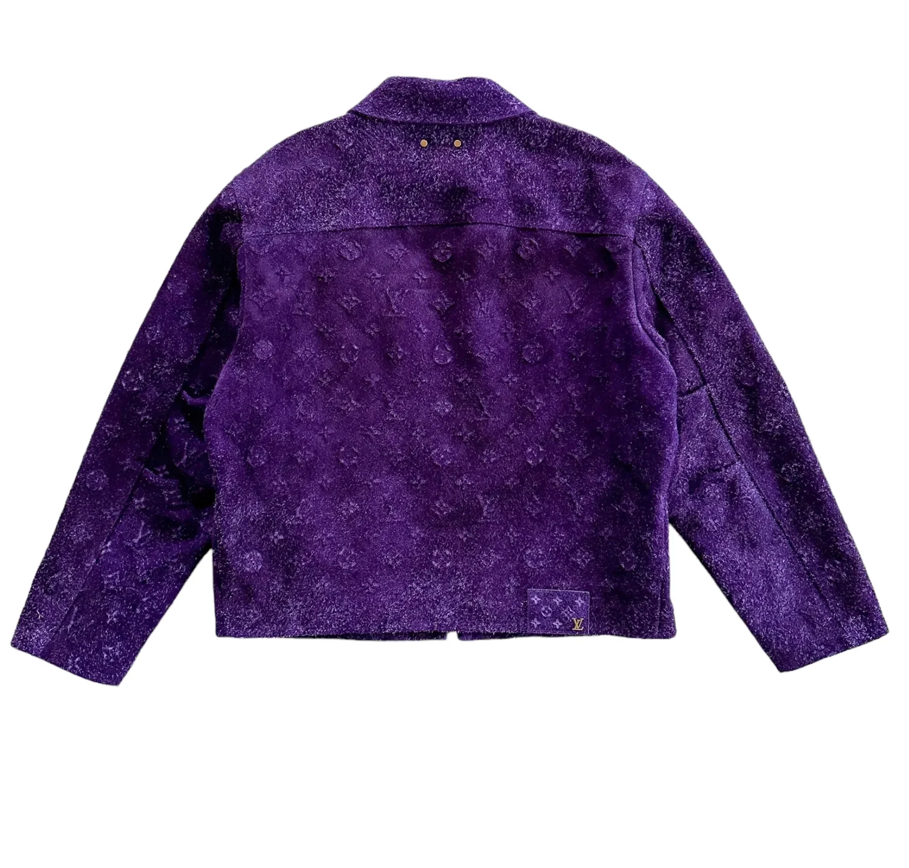 Louis Vuitton 'Purple Suede' Embossed Workwear Jacket - Image 2