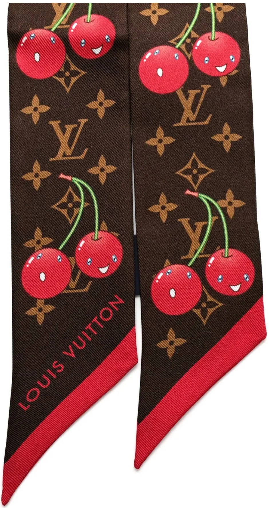 Louis Vuitton x Takashi Murakami Monogram Cerise Cherry Motif Silk Bandeau - Image 2