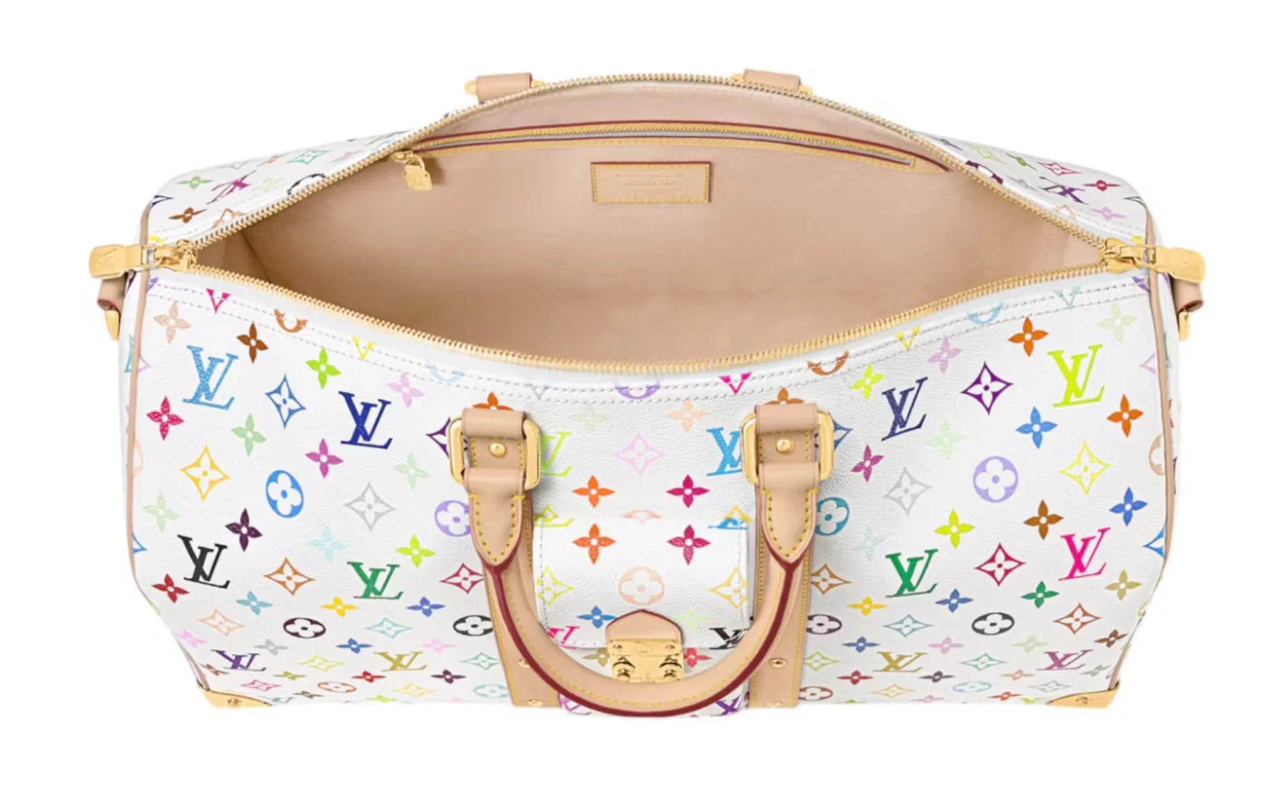 Louis Vuitton x Takashi Murakami 'White Multicolor' Keepall Bandouliere 45 Duffle Bag - Image 2