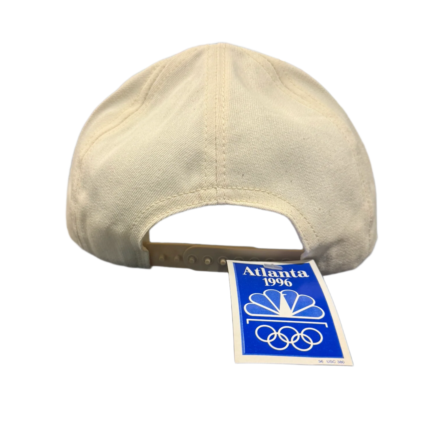 NBC 'Atlanta 1996 Summer Olympics' Cream Snapback Vintage Hat - Image 2