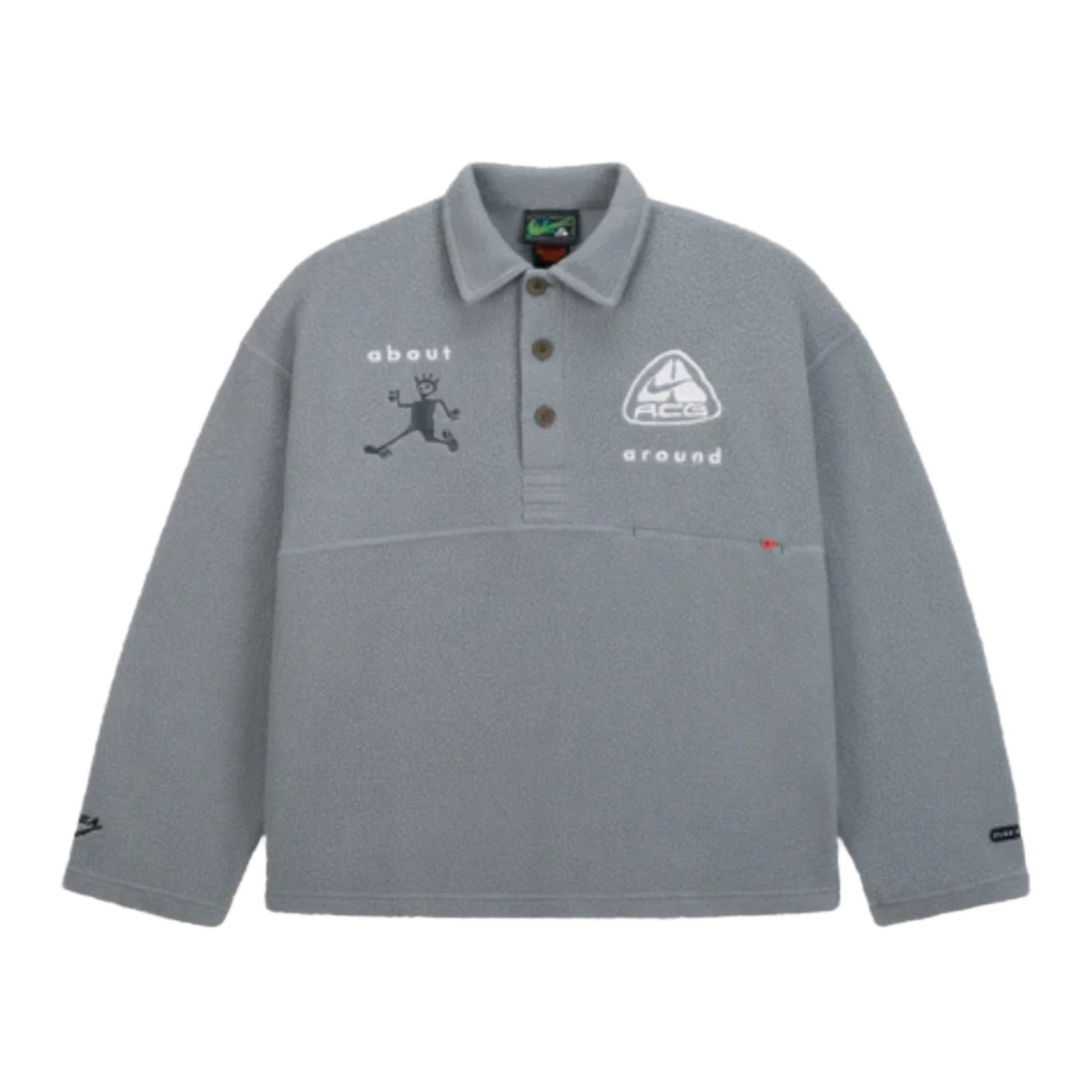 Nike ACG x CPFM Longsleeve Polo Grey - Image 3