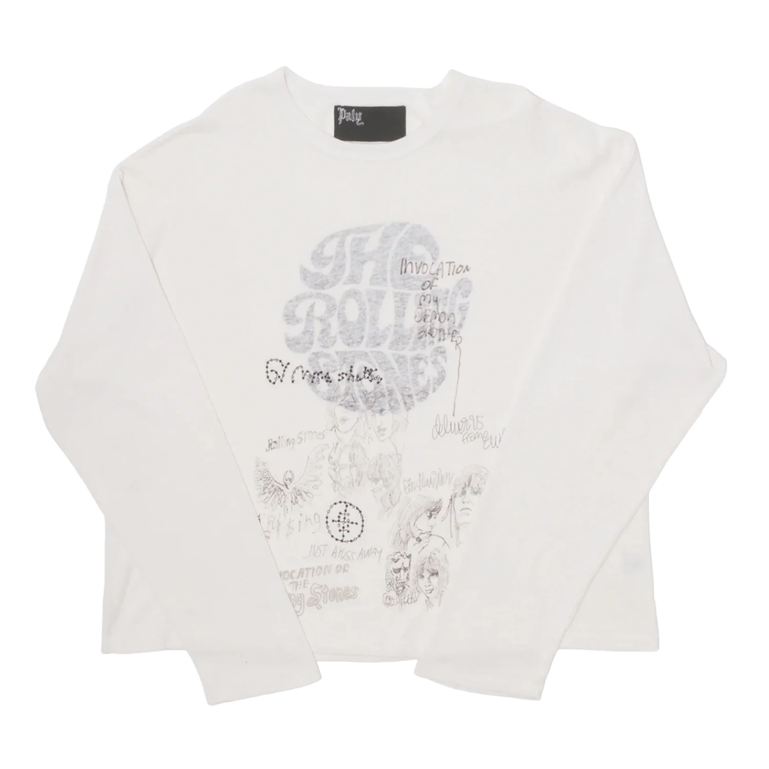 Paly Rolling Stones 'Cream' Stones Embroidered Longsleeve Tee