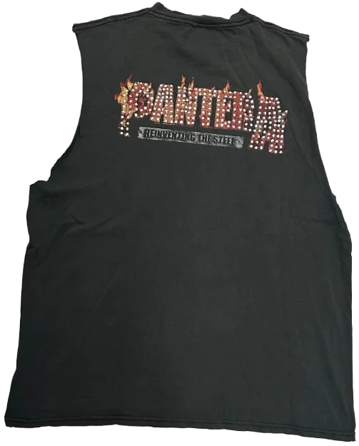 Pantera 'Reinventing The Steel' Rhinestone Vintage Cutoff Tee - Image 2