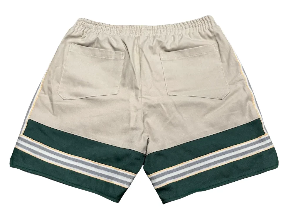 Rhude 'Graphic Print' Tan/Green Jogger Shorts - Image 2