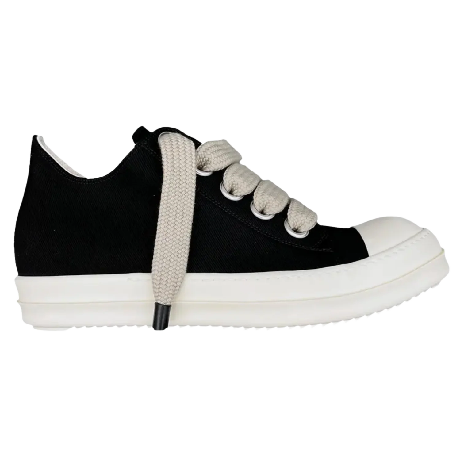 Rick Owens DRKSHDW 'Black' Canvas Jumbo Lace Low Sneakers