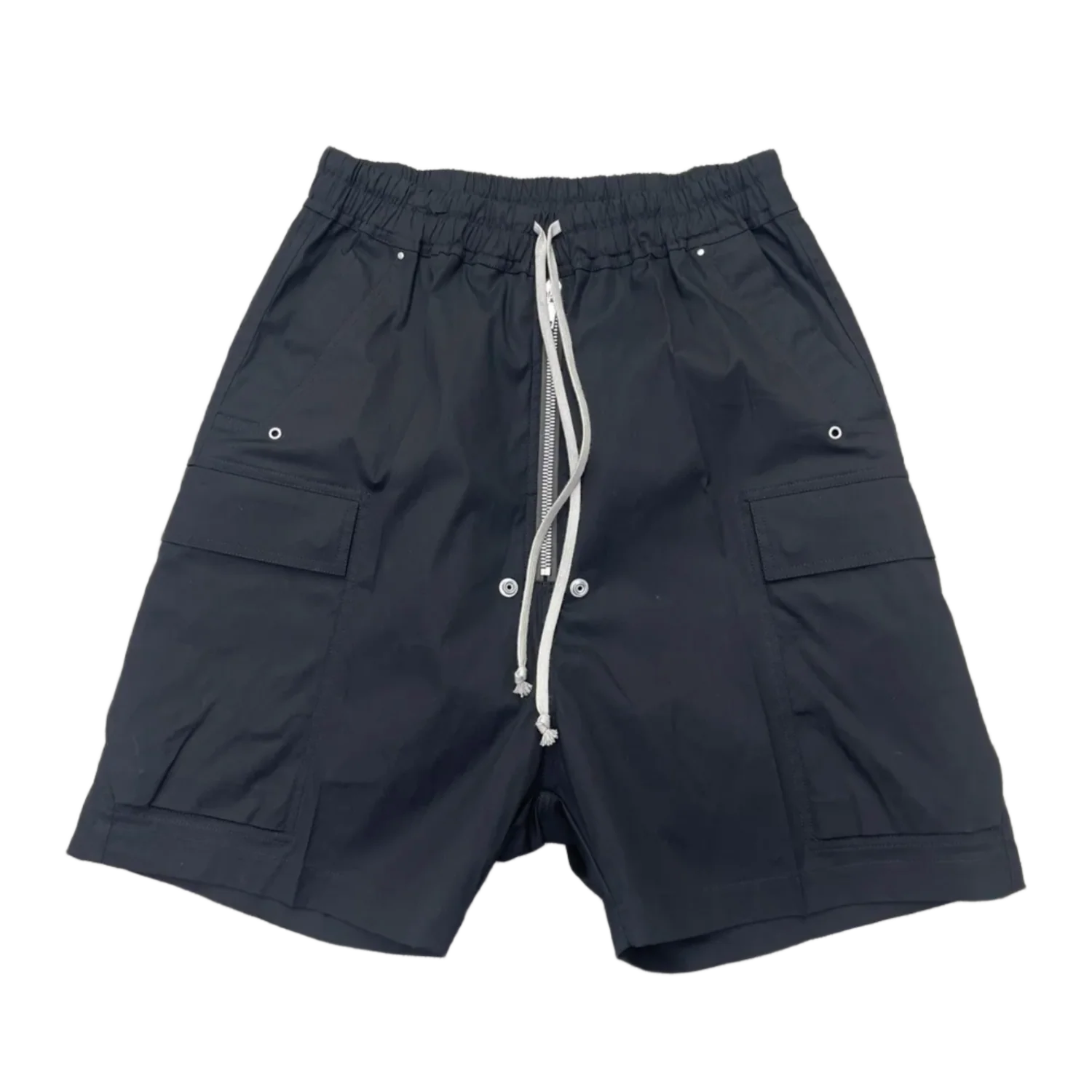 Rick Owens 'Polyester' Black Cargobela Shorts