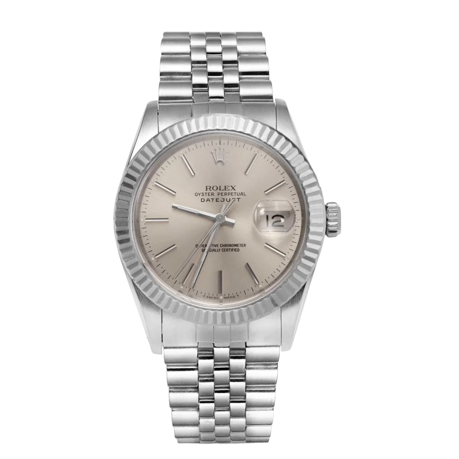 Rolex Datejust 'Silver Stick Dial' 36 Jubilee Bracelet Watch 16014